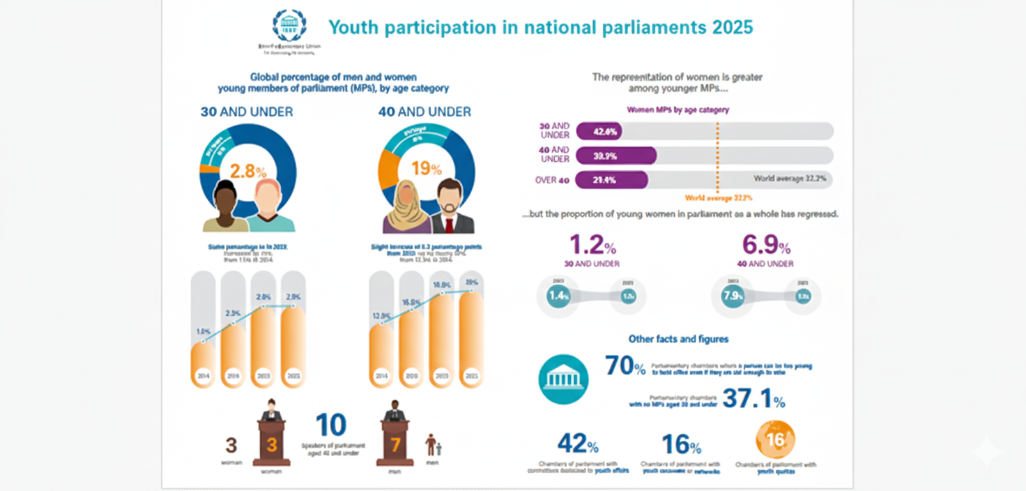 Youth participation in parliaments infographic 