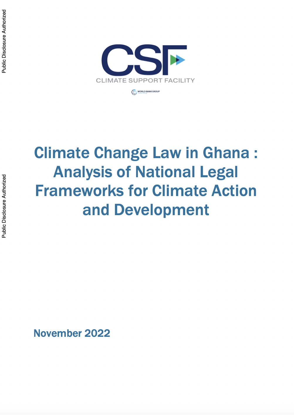 Climate Change Law in Ghana : Analysis of National Legal Frameworks for Climate Action and Development