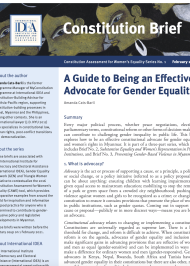 A GUIDE TO BEING AN EFFECTIVE ADVOCATE FOR GENDER EQUALITY