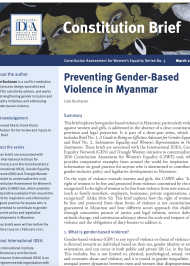 PREVENTING GENDER-BASED VIOLENCE IN MYANMAR