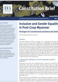 INCLUSION AND GENDER EQUALITY IN POST-COUP MYANMAR: STRATEGIES FOR CONSTITUTIONAL AND DEMOCRATIC REFORM