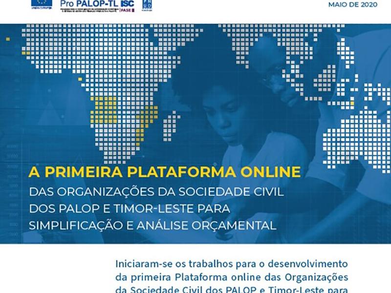 One Pager - Plataforma online das Organizações da Sociedade Civil dos PALOP e Timor-Leste para Simplificação e Análise Orçamental